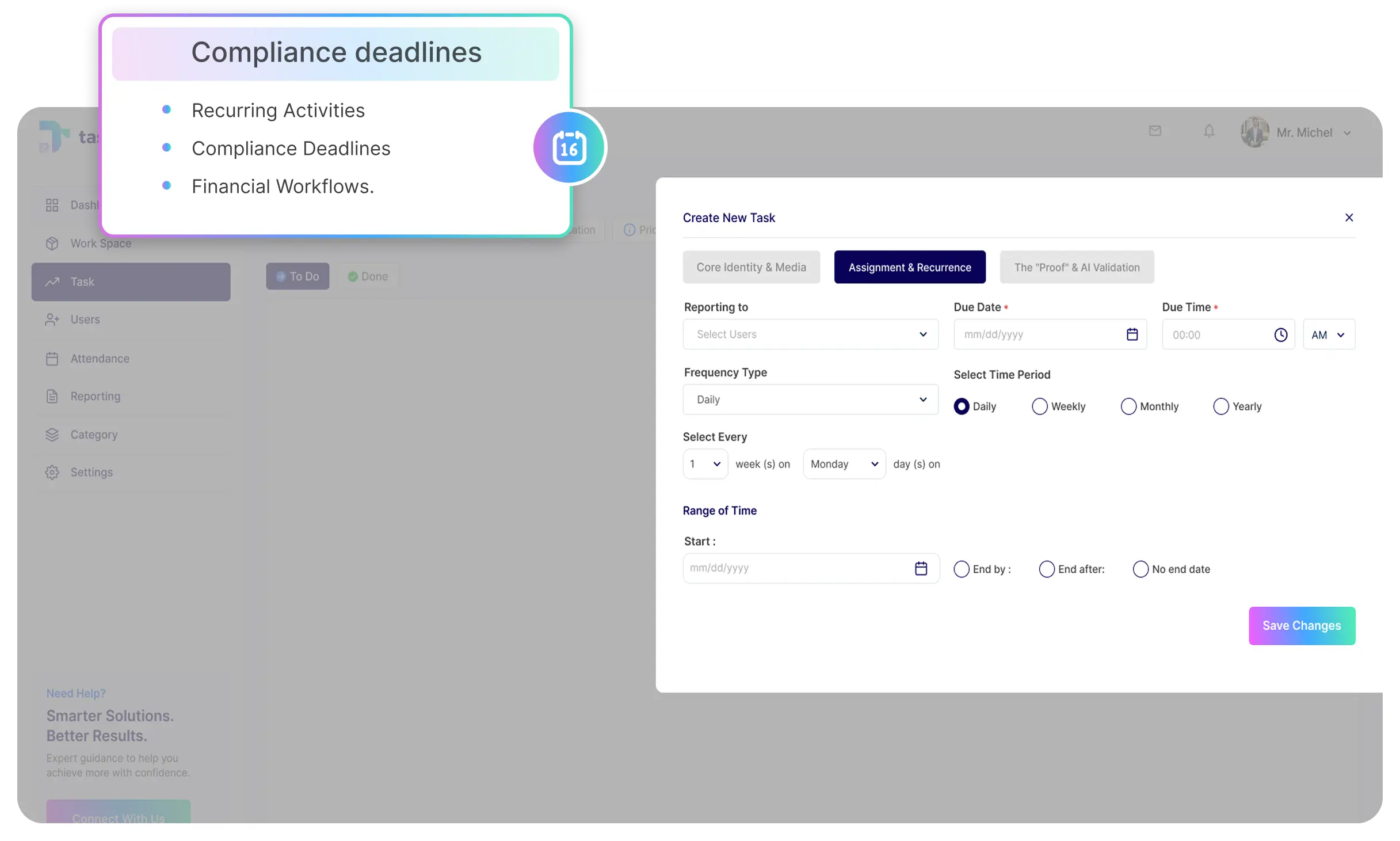 Finance workflow dashboard